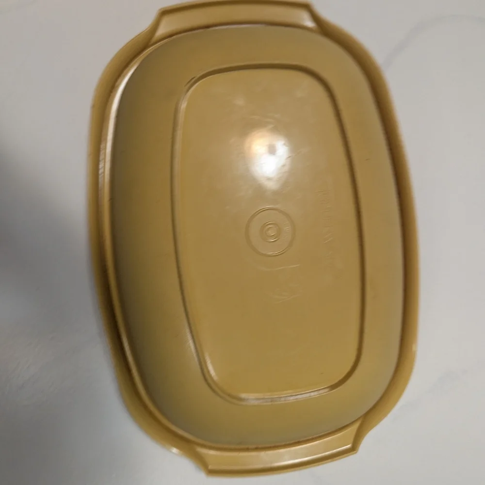 Vintage Tupperware Harvest Gold Microwave Steamer 3 Piece